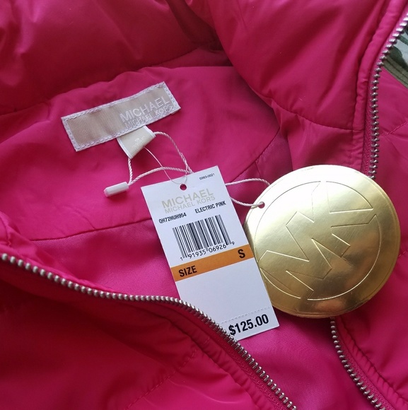 NWT{Michael Kors} Puffer Vest Electric Pink - Picture 3 of 5